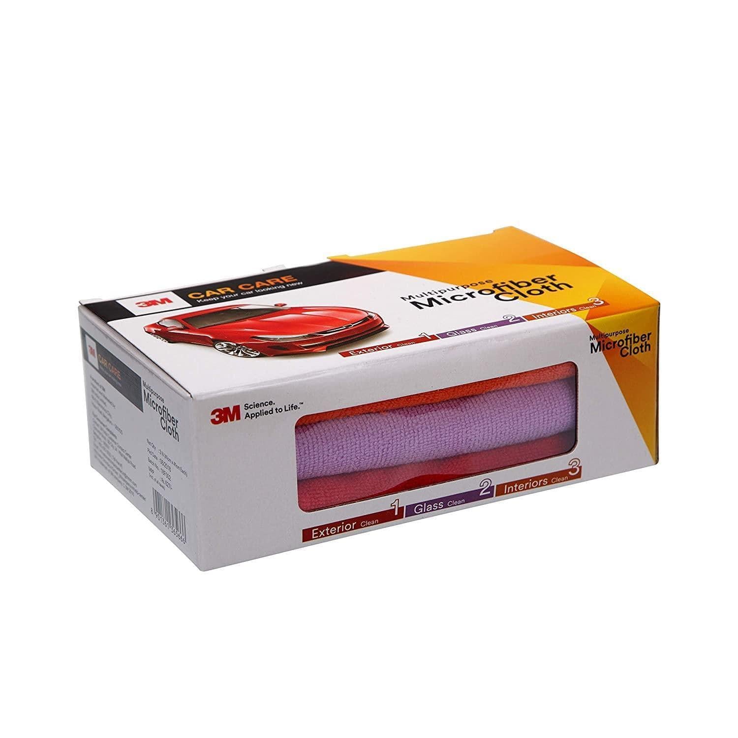 3M Car Care Microfiber Cloth 41x41cm (3 Pcs Combo Pack) each for Car interior, exterior and glass cleaning-Car Accessories-dealsplant