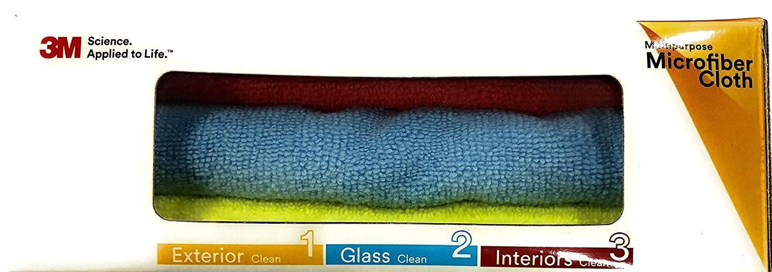 3M Car Care Microfiber Cloth 41x41cm (3 Pcs Combo Pack) each for Car interior, exterior and glass cleaning-Car Accessories-dealsplant