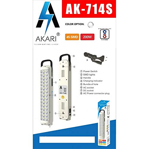 Plastic LED SMD Emergency Light, (White)Pack of 1-Light Bulbs-dealsplant