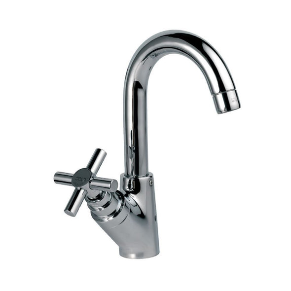 Jaquar Solo Sink Pillar Tap with Angular Knob & Swivel Spout SOL-CHR-6359-Pillar Cock-dealsplant