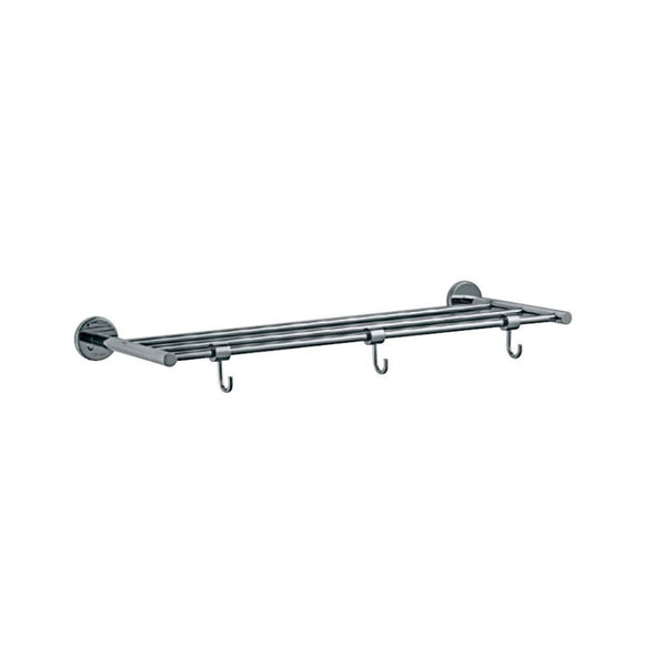 Jaquar Continental Towel Rack 600mm Long Without Lower Hangers but with 3 hooks, Stainless Steel ACN-1181FHS-towel rack-dealsplant