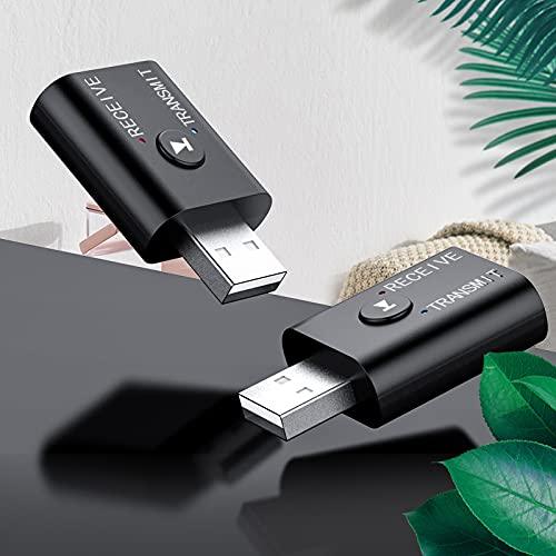 2-in-1 Bluetooth 5.0 USB Receiver Transmitter, Bluetooth Audio Transmitter Receiver for Home Theatre, Speakers, Bluetooth Audio Adapter for Music System-Bluetooth Transmitters-dealsplant