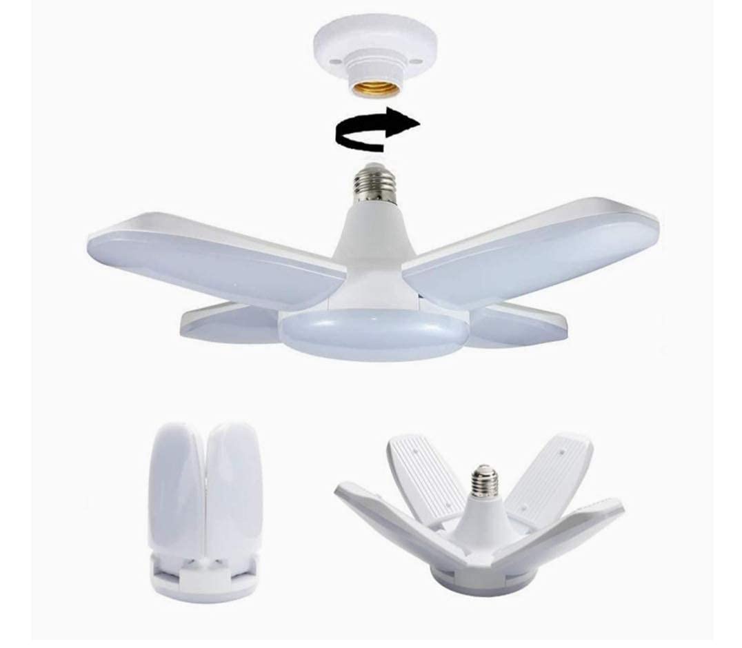 Ultra Bright 4 Blade Fan Shape 28W LED Light Bulb and B22 Holder For Home And Office Pendants (White)-LED Lamp-dealsplant