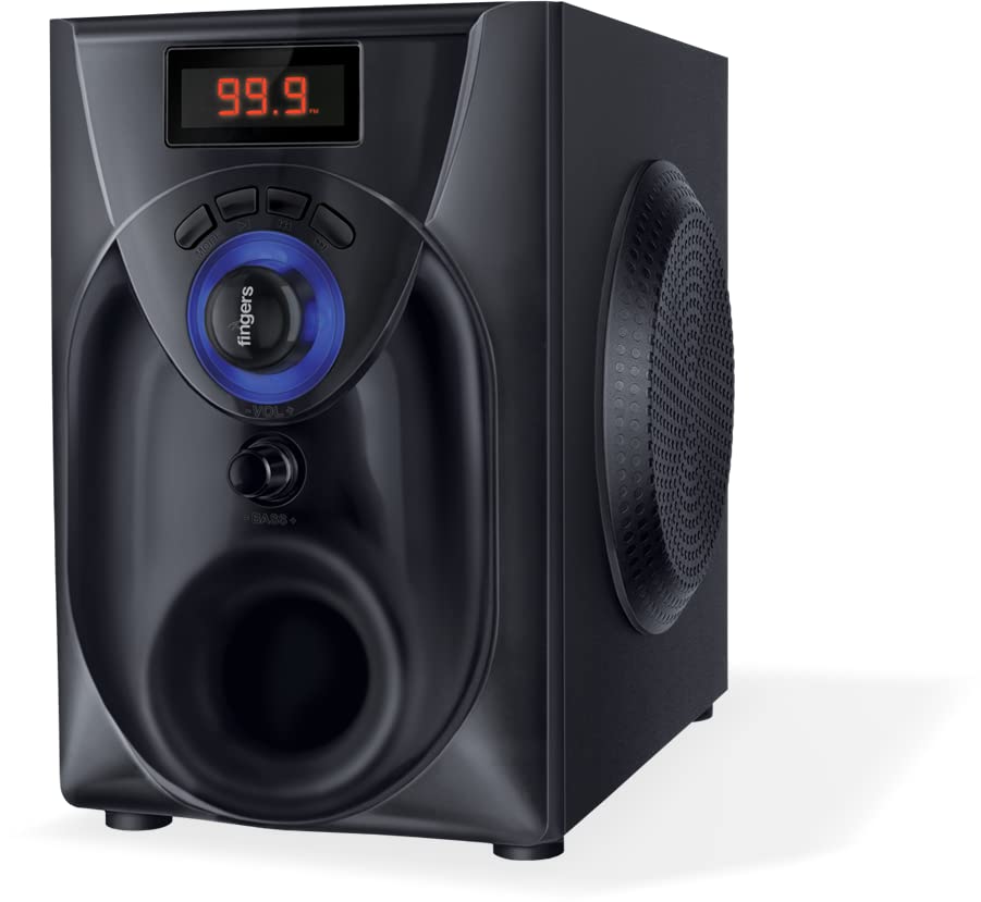 FINGERS Challenger 2.1 Speaker (18 W Stereo Powerful Bass Bluetooth, FM, USB, SD, AUX (RCA) Remote Control)-Speakers-dealsplant