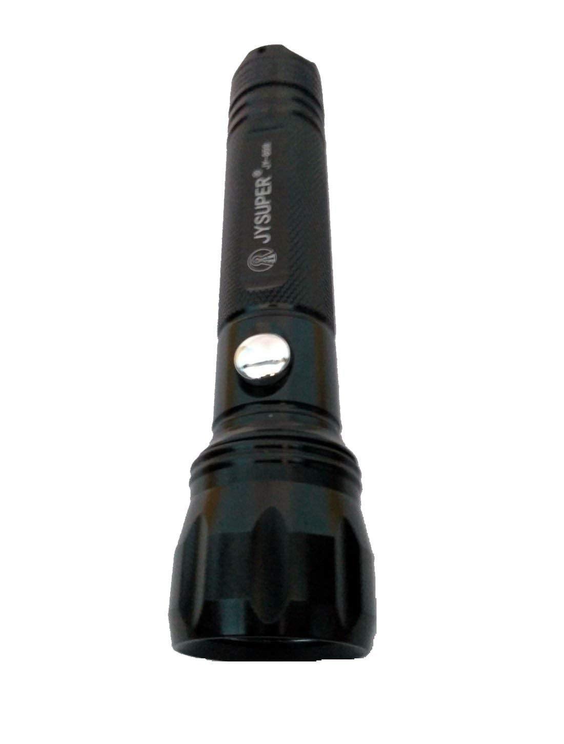 JY SUPER Metal Flashlight Torch - 200m (Black)-Torch light-dealsplant