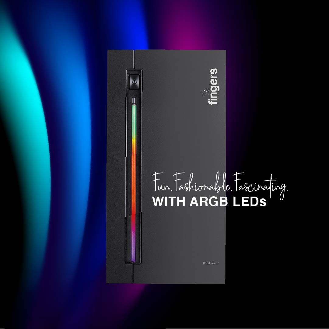 Finger's RGB-Flow India's First Micro ATX PC C2 Fashion Computer Case Cabinet with ARGB LEDs-Computer PC Case-dealsplant