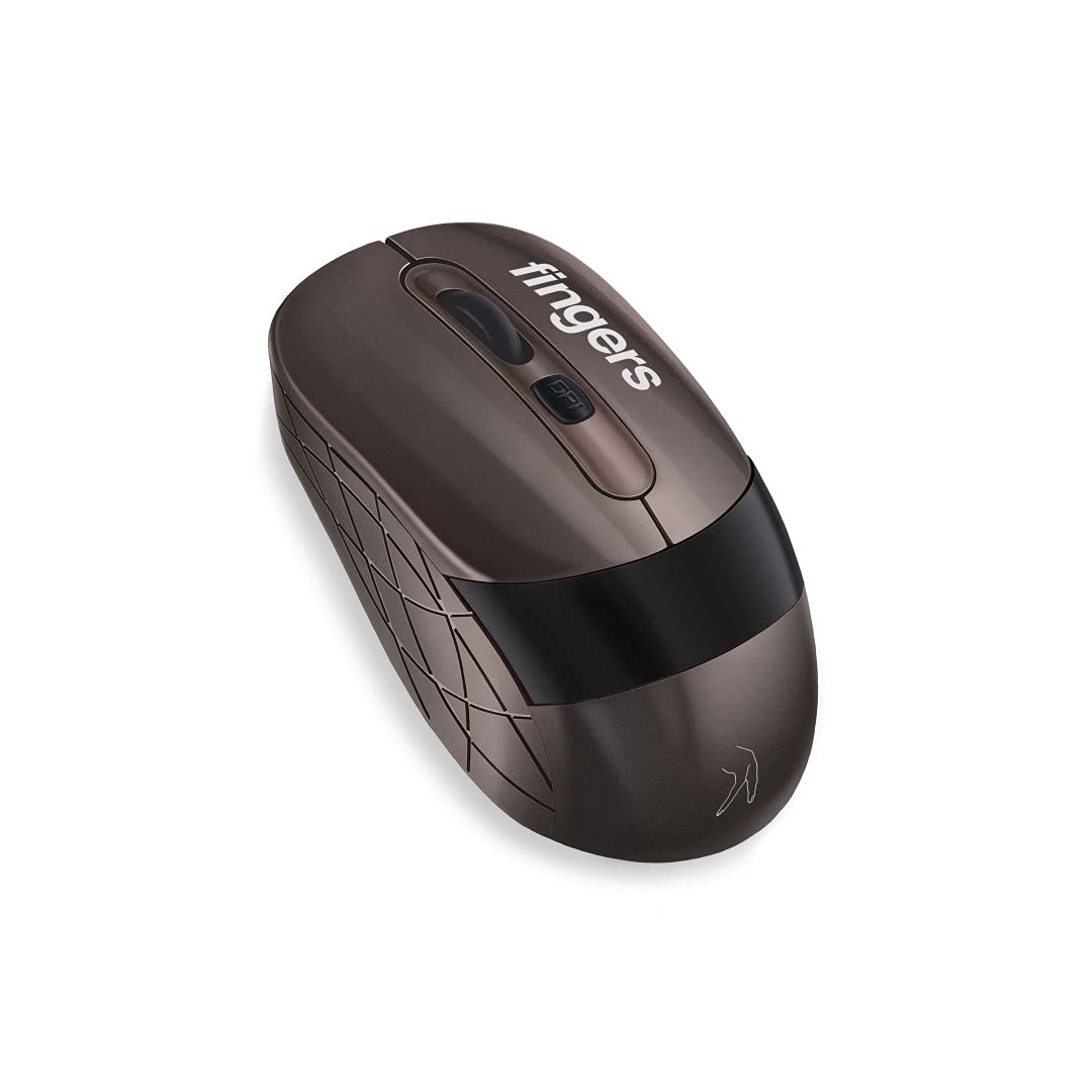 FINGERS AeroGrip Wireless Mouse with 2.4 GHz USB Receiver (Compatible with Windows, Mac & Linux | Ambidextrous)-MOUSE-dealsplant