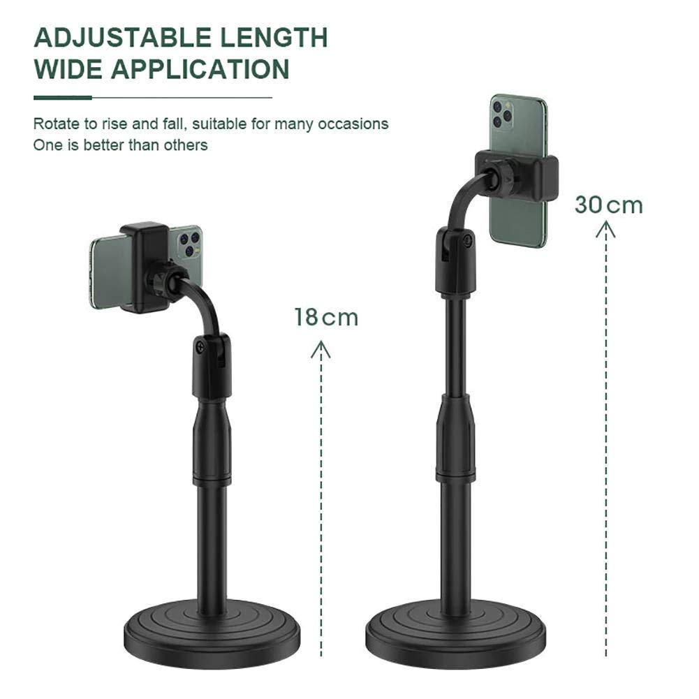 Adjustable and Desktop Phone Holder Stand for Phone Compatible with All Smartphone Desktop Mobile Phone Holder for Video Recording, Home & Online Classes (Black)-phone holder-dealsplant