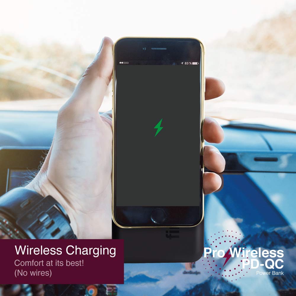 FINGERS Pro Wireless PD-QC Power Bank [10,000 mAh Li-Polymer Power Delivery (PD)-Power Bank-dealsplant