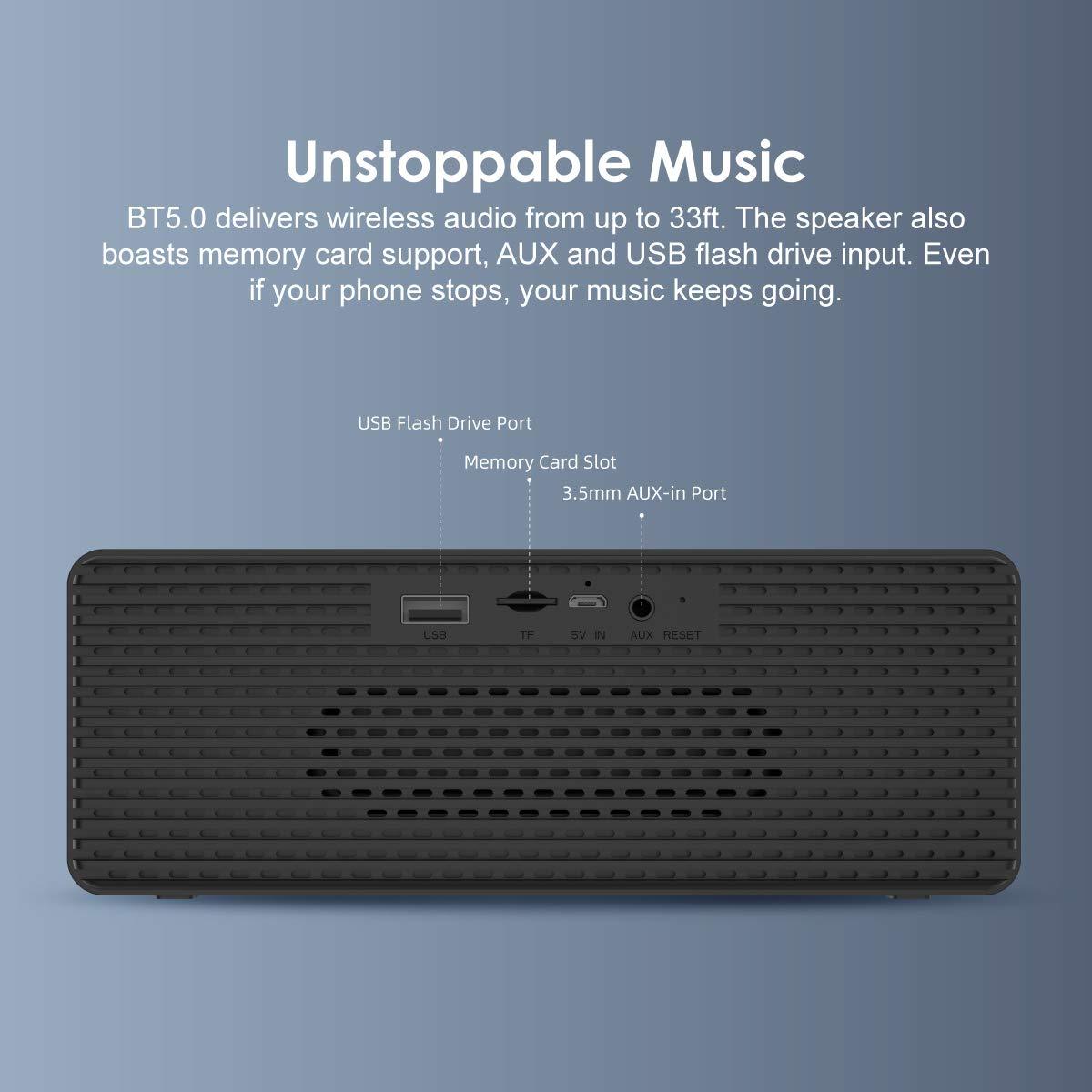 Oraimo SoundPro-2C 10W Portable Wireless Bluetooth Speaker with FM Radio & AUX Input/USB Disk/TF Card Music Play Function (OBS-82DN)-Speakers-dealsplant