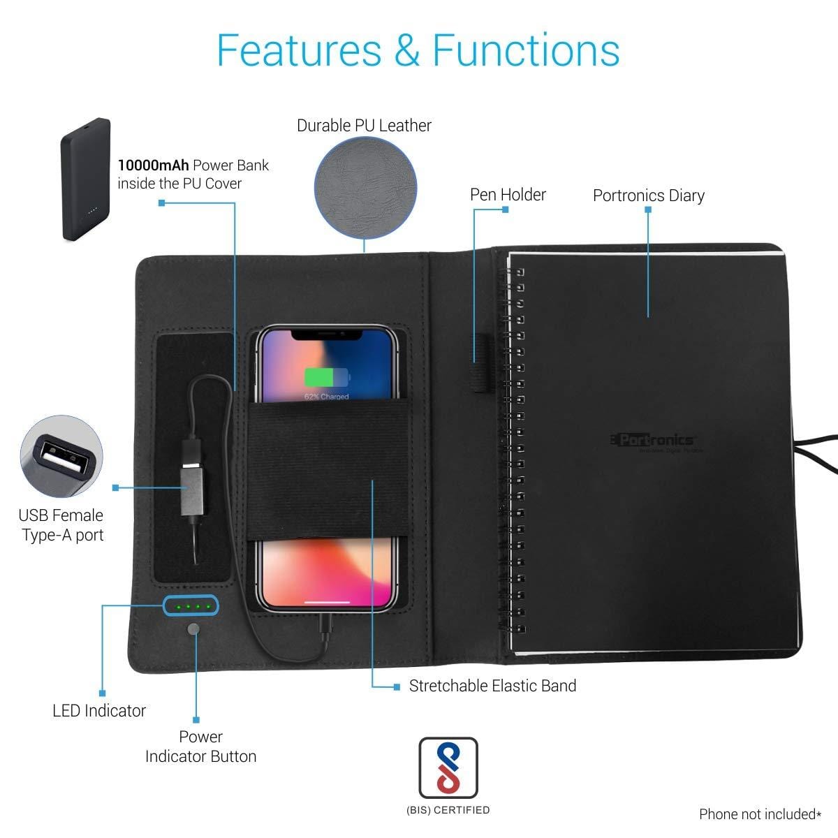 Portronics Power Wallet POR-262, 10000 mAh Power Bank-Power Bank-dealsplant
