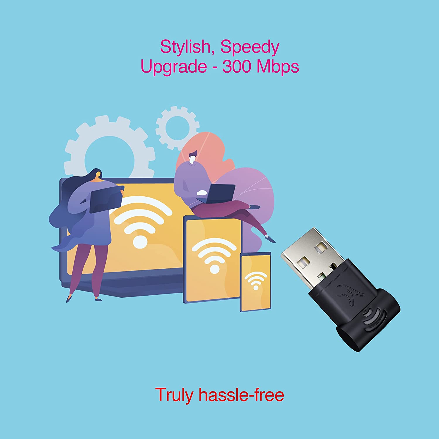 FINGERS FWF300 Wi-Fi USB Adapter (Nano-Sized High Speed and Wi-Fi Compatible with Windows, Linux, and Mac Speed up to 300 Mbps)-wifi Adapter-dealsplant