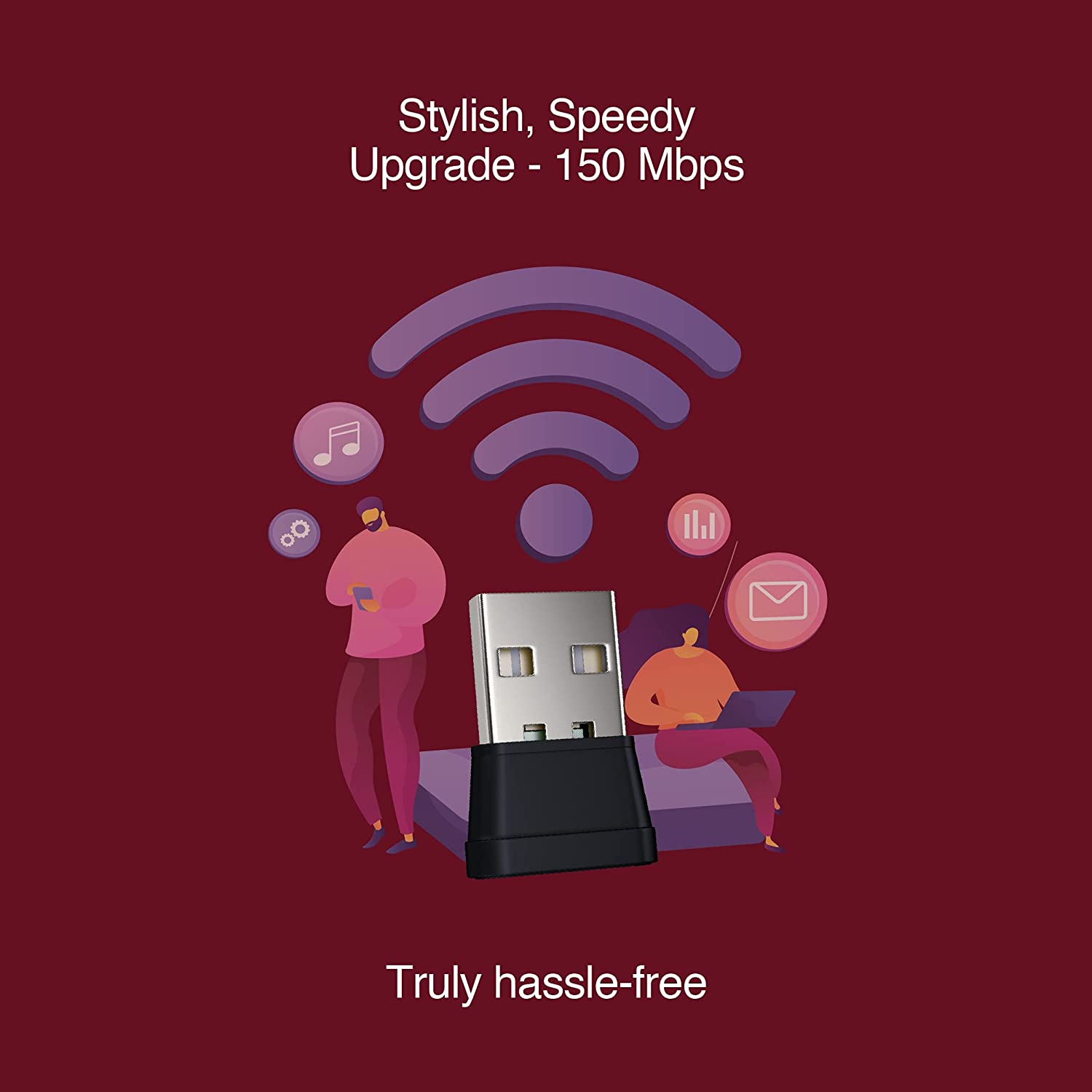FINGERS FWF150 Wi-Fi USB Adapter (Nano-Sized High Speed and Wi-Fi Compatible with Windows, Linux, and Mac Speed up to 150 Mbps)-wifi Adapter-dealsplant