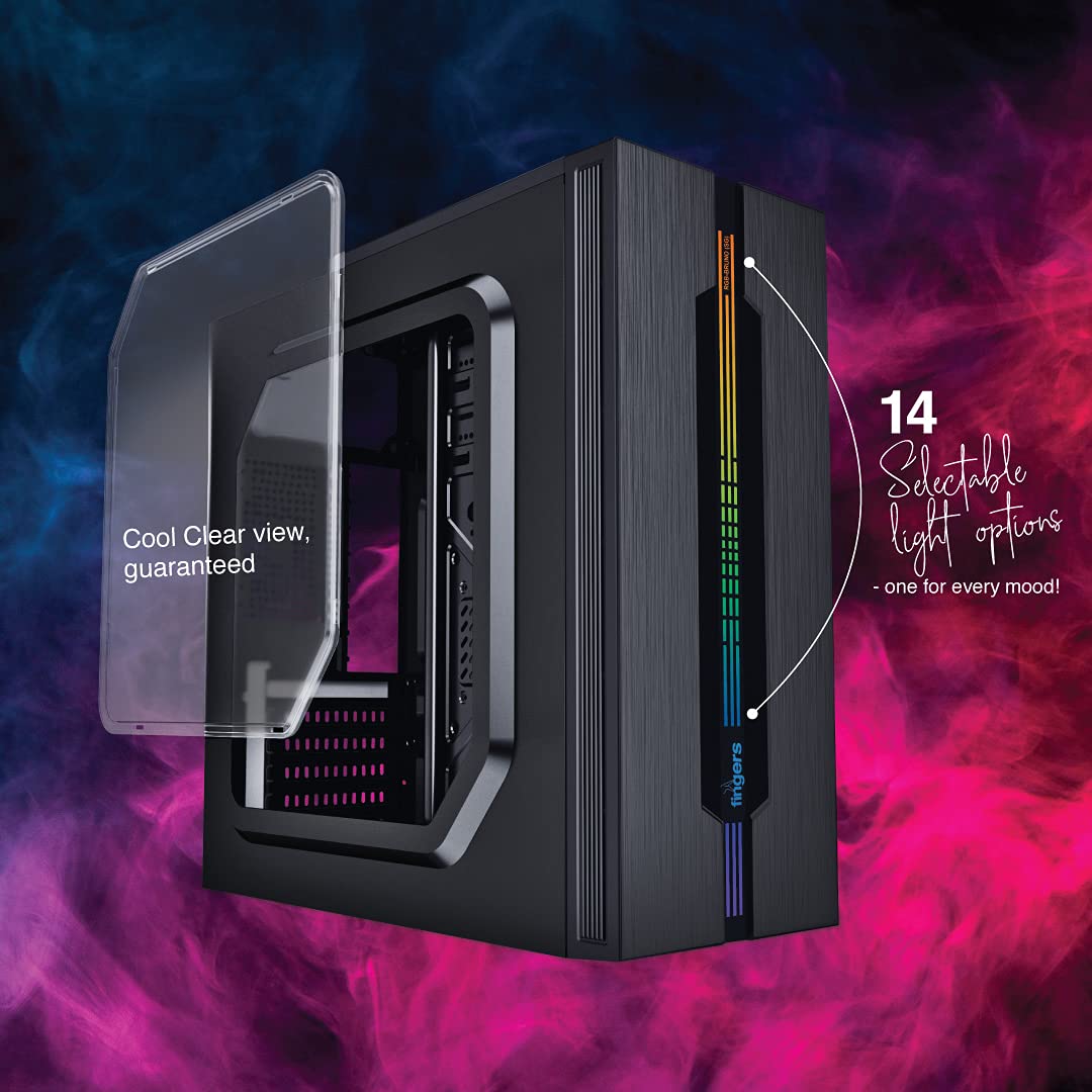 Fingers RGB-Bruno (SG) Computer Case (with Side Transparent Glass Full ATX PC Cabinet with ARGB LEDs)-Computer PC Case-dealsplant