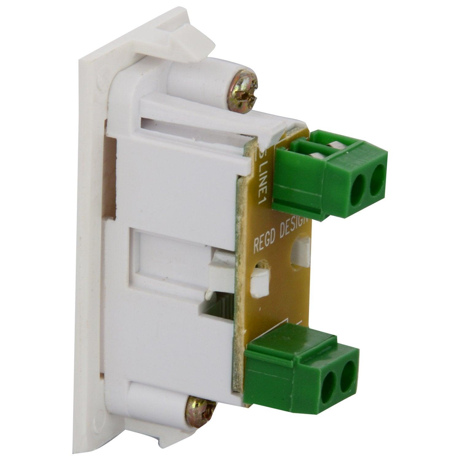 Anchor Roma Polycarbonate Telephone RJ 11 Jack Single with Shutter 20857 (White)-Electronics Tools-dealsplant