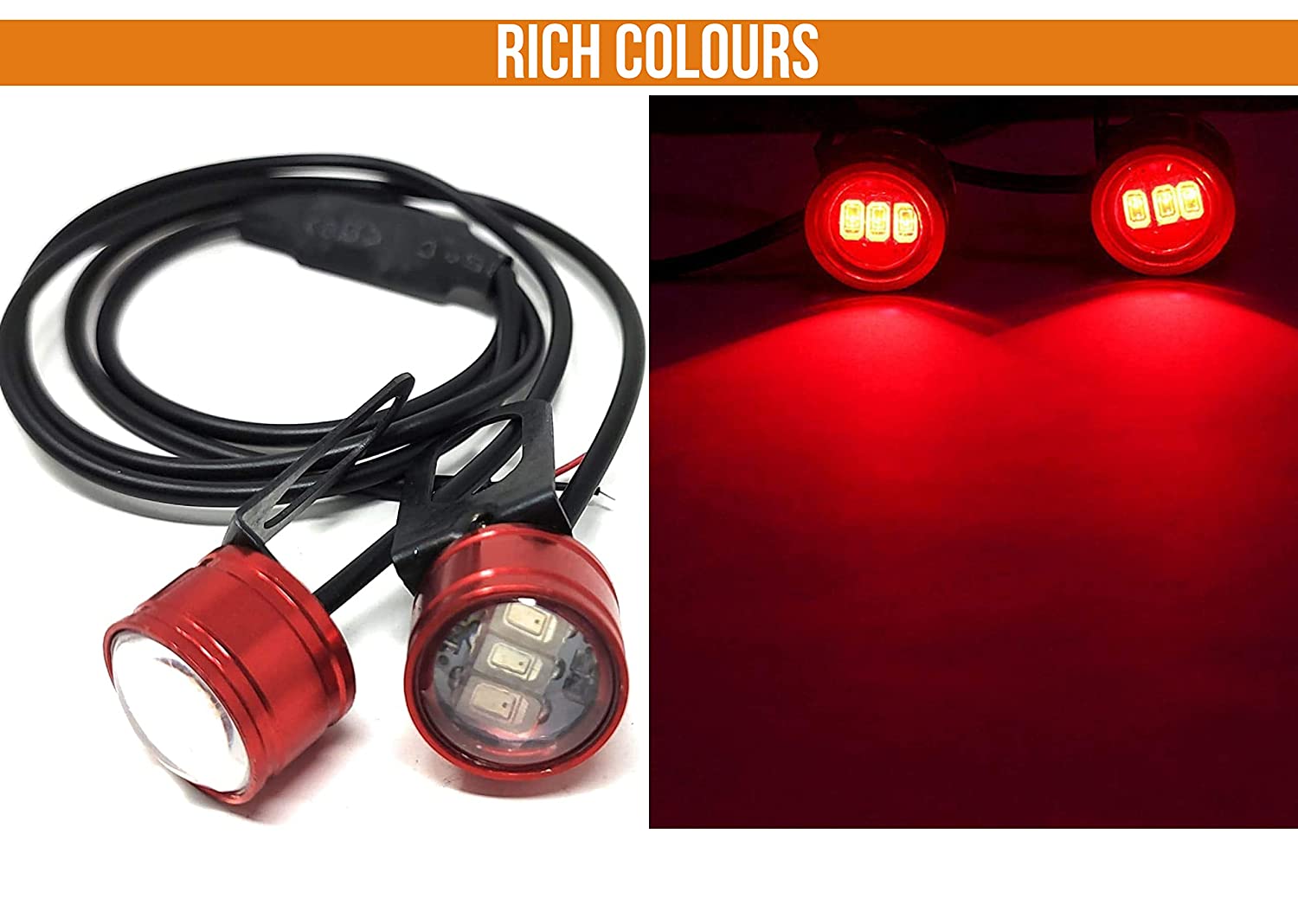 THEAUTOKART 3 LED Flash Strobe Light Led Strobe Flash Warning Brake Light Lamp Compatible for all motorcycle light for bike , car and SUV Super Bright Spot Beam RED Pack of 2 6watt each. (BLUE)-Exercise Bike Accessories-dealsplant