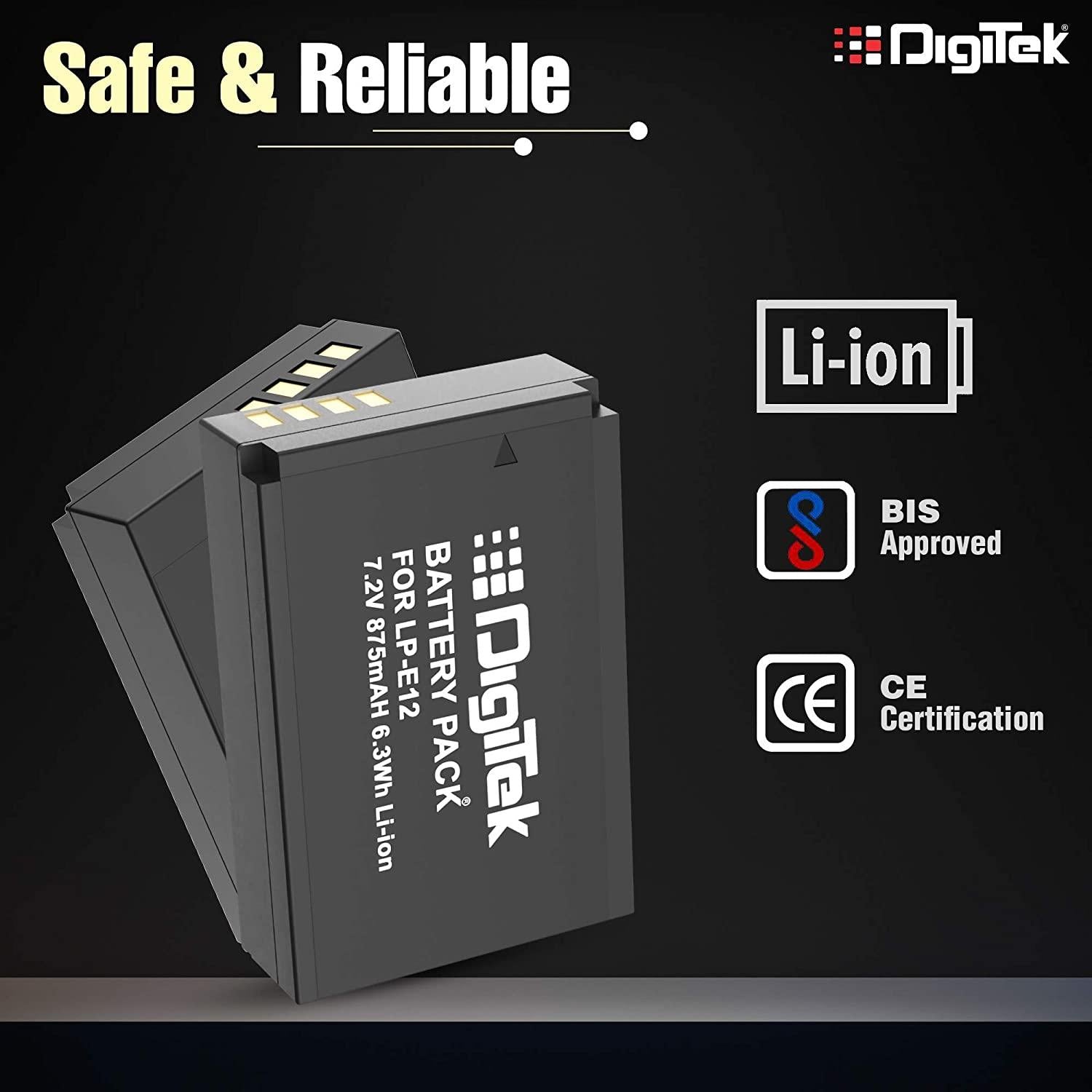 DIGITEK® NB-11L Lithium-ion Rechargeable Battery for DSLR Camera, Compatibility - IXUS 125HS, 240HS, Powershot A1200, A2200, A2300, A2400, A3200, A3300 is, A3400 is (NB-11L) (6 month warranty)-Camera Battery Chargers-dealsplant