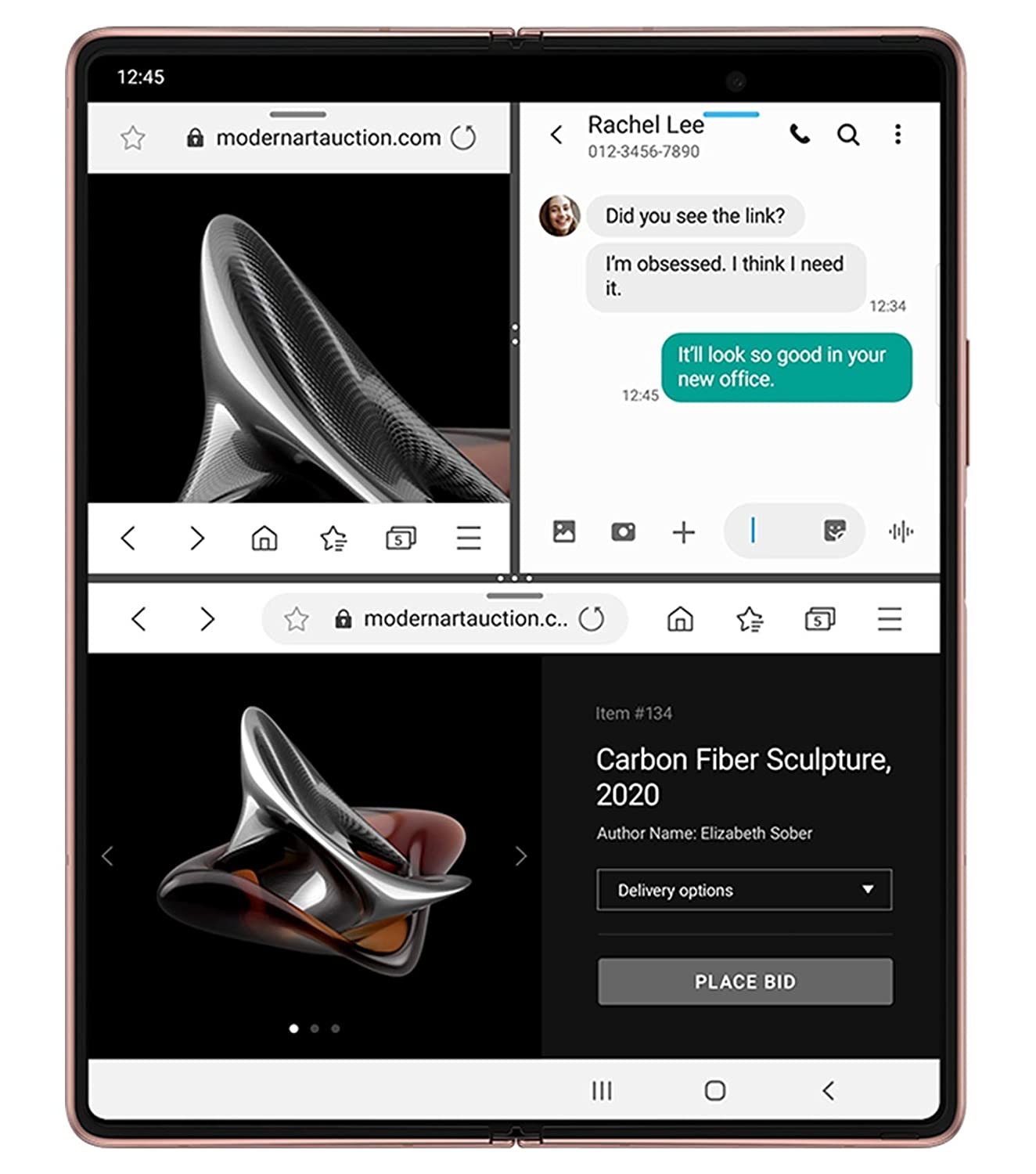 Samsung Galaxy Z Fold2 5G Mystic Bronze, 12GB RAM, 256GB Storage-Mobile Phones-dealsplant