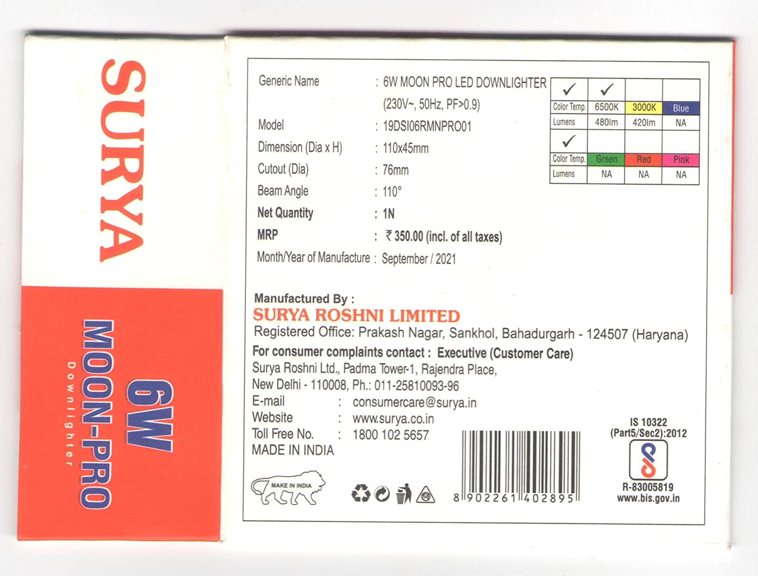 SURYA 6W Moon-PRO DOWNLIGHTER-Electronics Tools-dealsplant