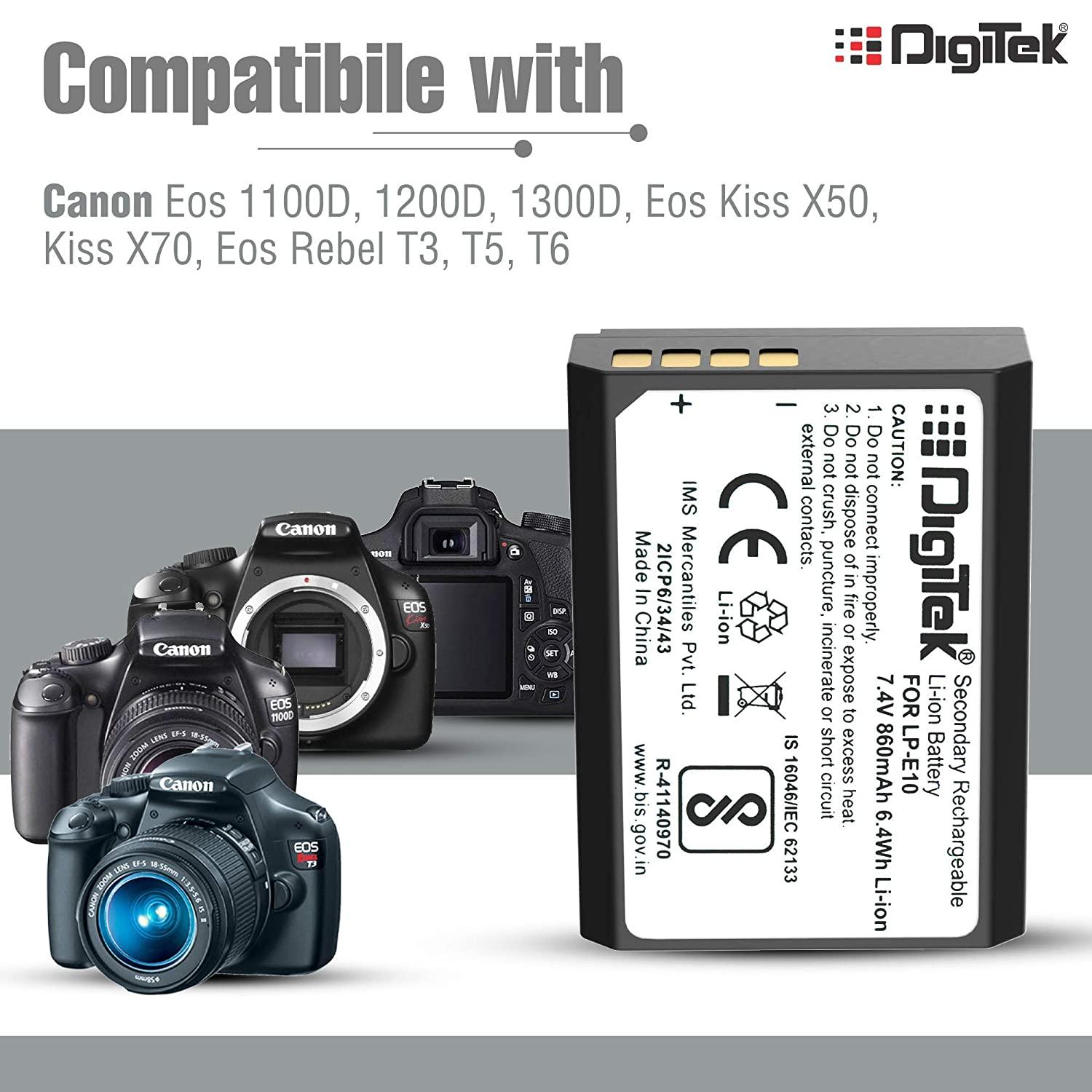 DIGITEK® NB-11L Lithium-ion Rechargeable Battery for DSLR Camera, Compatibility - IXUS 125HS, 240HS, Powershot A1200, A2200, A2300, A2400, A3200, A3300 is, A3400 is (NB-11L) (6 month warranty)-Camera Battery Chargers-dealsplant
