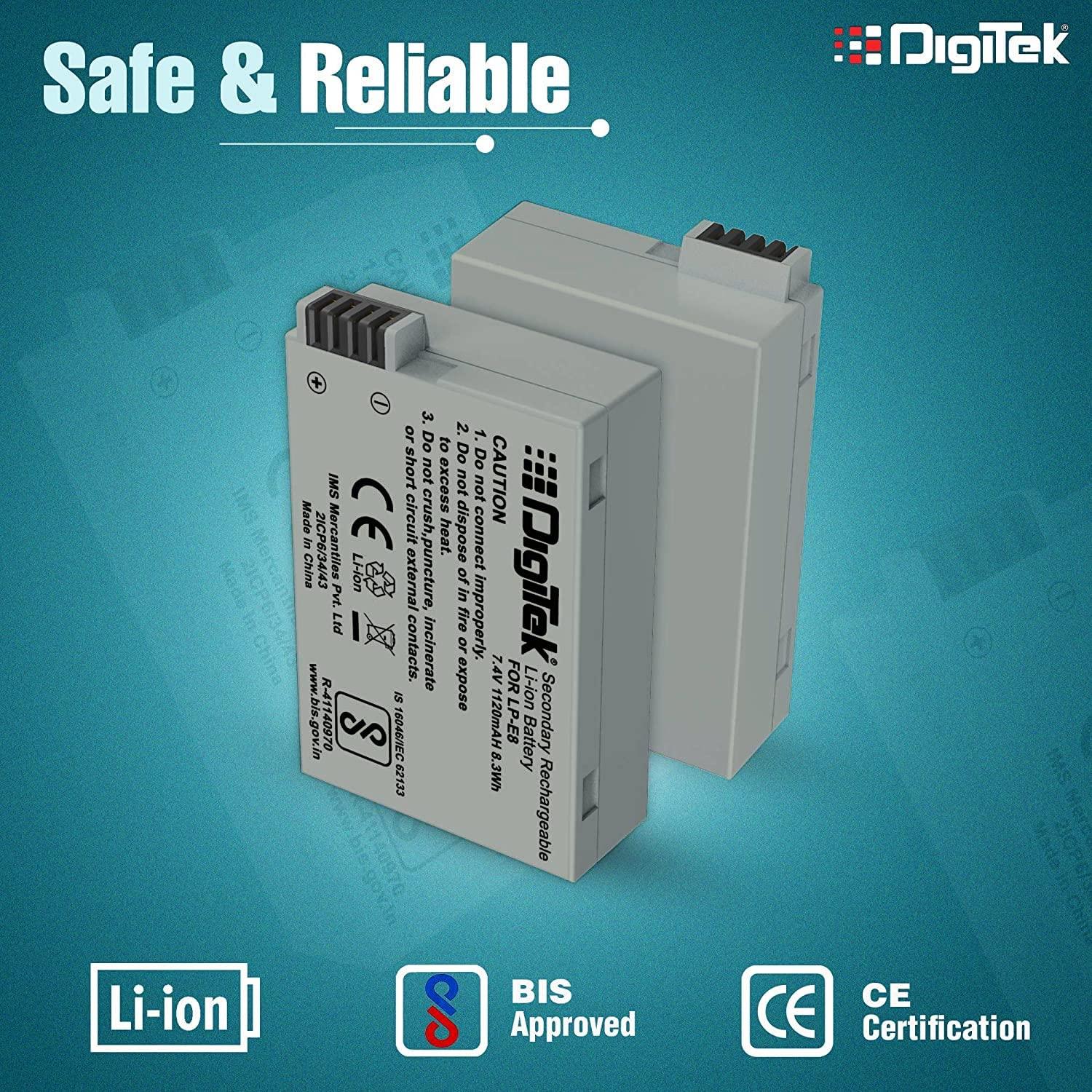 DIGITEK® NB-11L Lithium-ion Rechargeable Battery for DSLR Camera, Compatibility - IXUS 125HS, 240HS, Powershot A1200, A2200, A2300, A2400, A3200, A3300 is, A3400 is (NB-11L) (6 month warranty)-Camera Battery Chargers-dealsplant