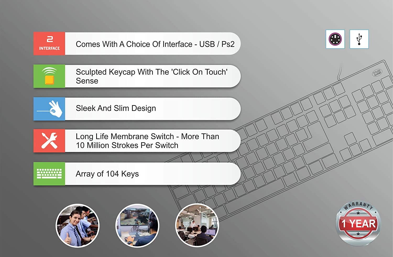 TVS Electronics Champ Wired Keyboard (Black)-Keyboards-dealsplant