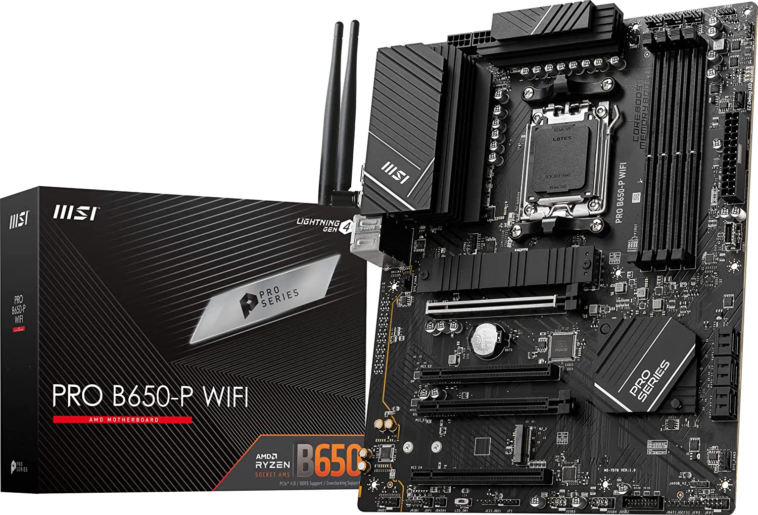 MSI Pro B650-P WIFI Motherboard Supports AMD Ryzen 7000 Series Desktop Processors Supports DDR5 Memory-Motherboard-dealsplant