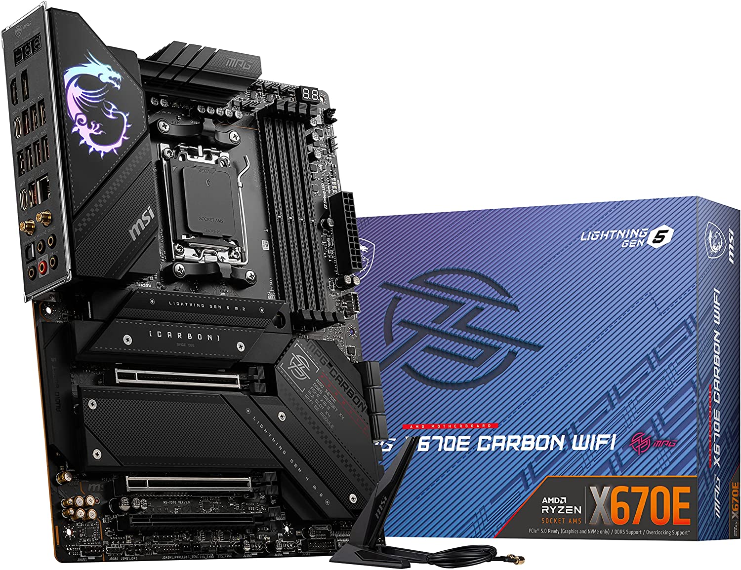 MSI MPG X670E Carbon (Wi-Fi) Motherboard Support AMD Ryzen 7000 Series Desktop Processors-Motherboard-dealsplant