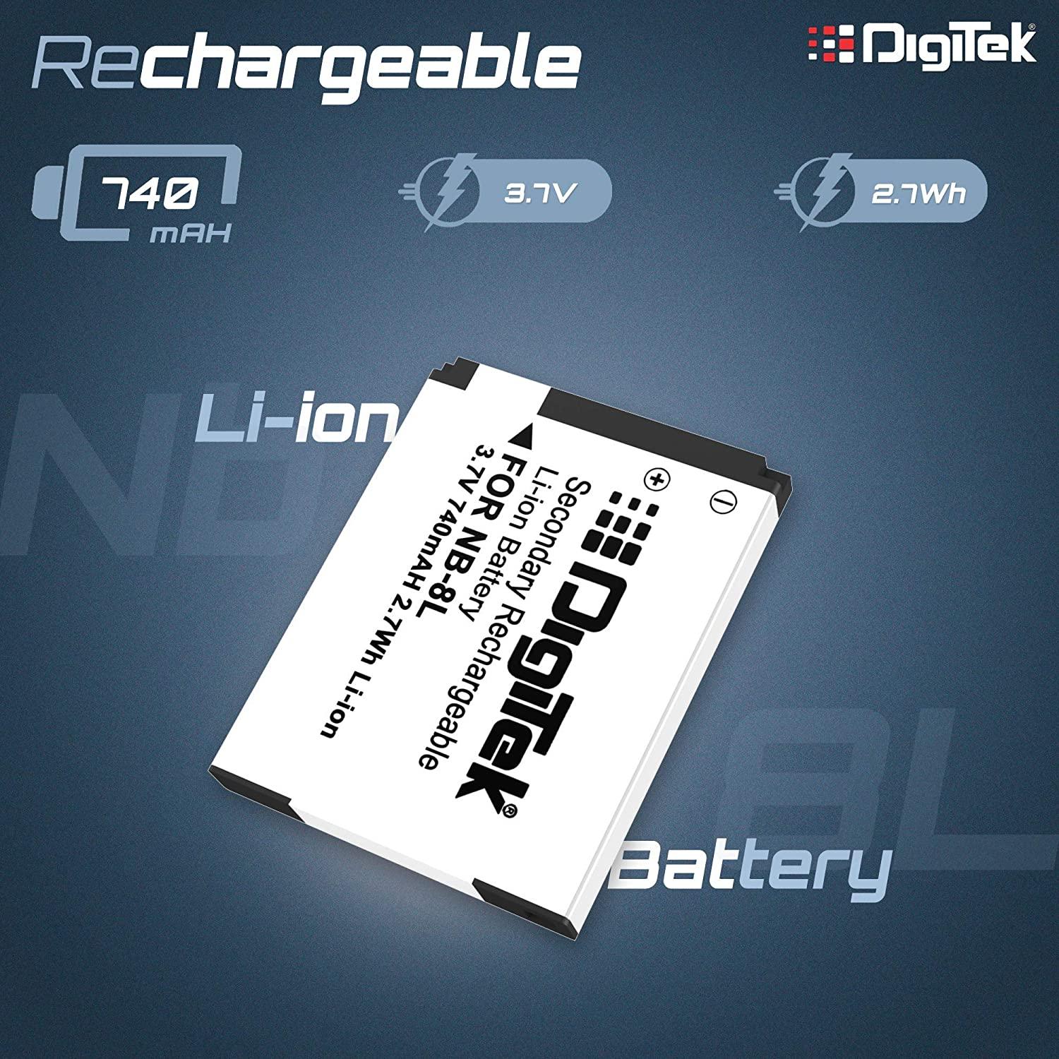 DIGITEK® NB-11L Lithium-ion Rechargeable Battery for DSLR Camera, Compatibility - IXUS 125HS, 240HS, Powershot A1200, A2200, A2300, A2400, A3200, A3300 is, A3400 is (NB-11L) (6 month warranty)-Camera Battery Chargers-dealsplant
