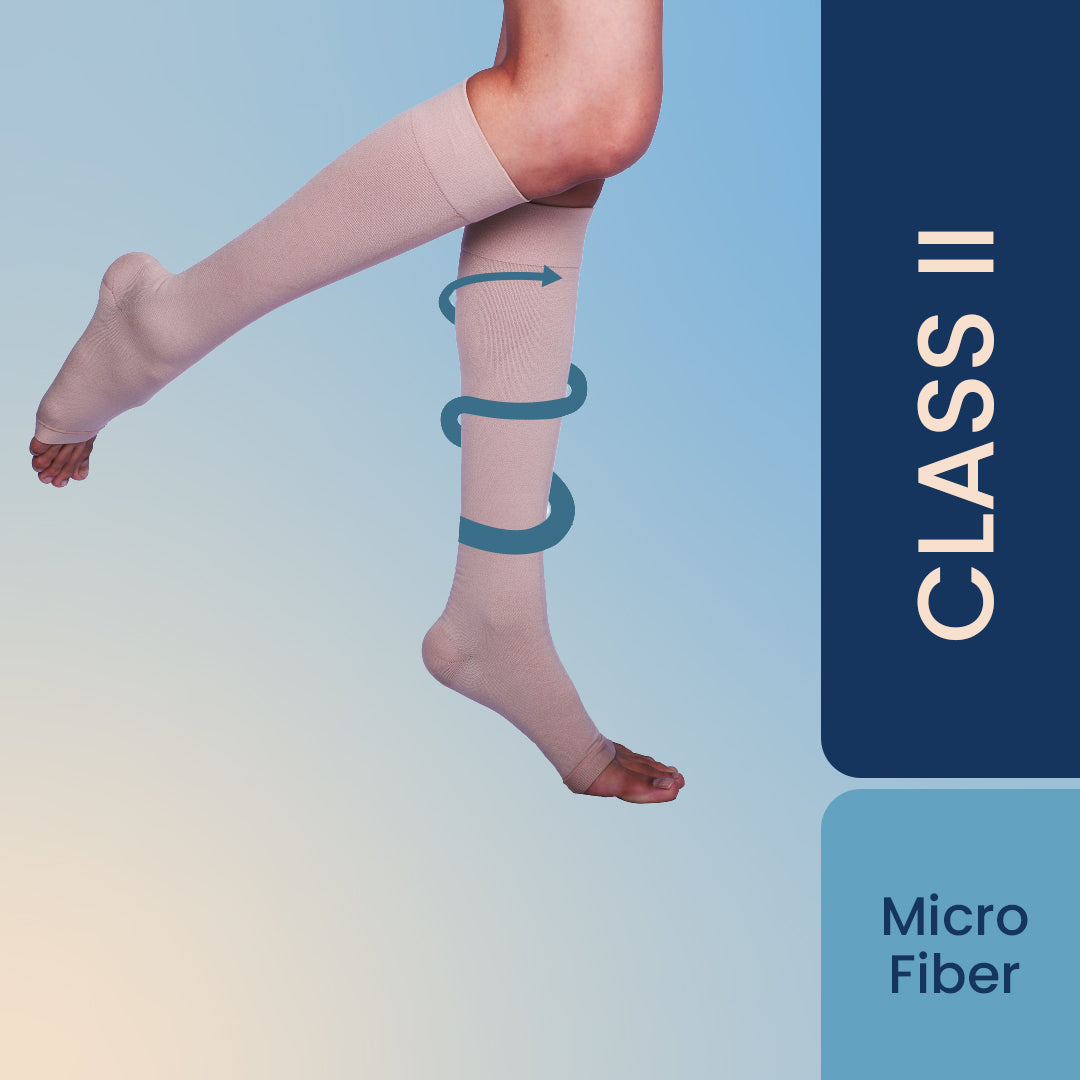 Sorgen Royale (Microfiber) Extra Soft Superior Fabric Medical Compression Stockings for Varicose Veins Class 2 Knee Length in Eco-Friendly Zip Pouch. (Small)-HEALTH &PERSONAL CARE-dealsplant