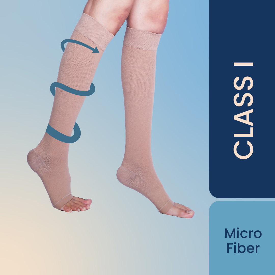 Sorgen Royale (Microfiber) Extra Soft Superior Fabric Medical Compression Stockings for Varicose Veins Class 1 Knee Length in Eco-Friendly Zip Pouch. (Small)-HEALTH &PERSONAL CARE-dealsplant