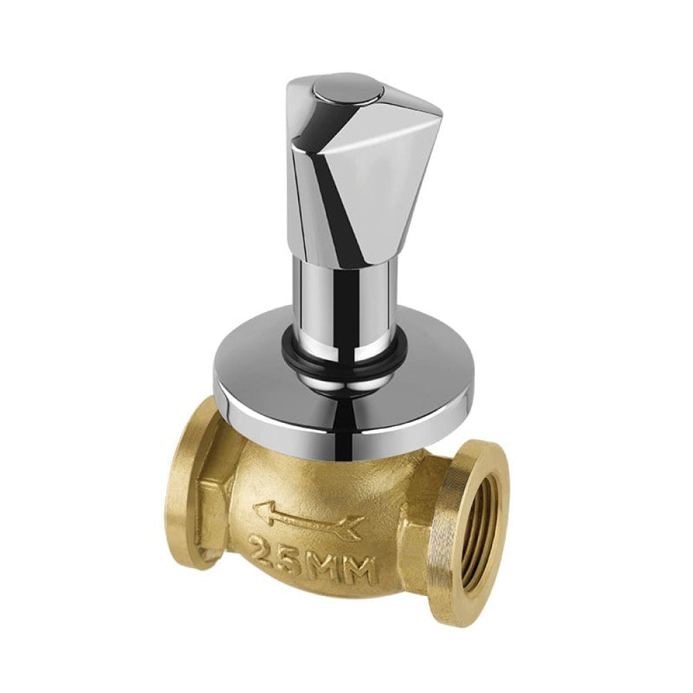 Essco Tropical Flush Cock with Wall Flange, TRF-CHR-553KN Size: 25 mm with Plain Knob-Flush Cock-dealsplant