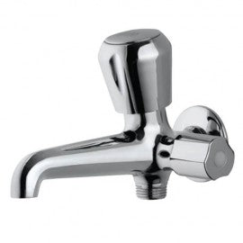Essco Marvel 2-Way Long Body Bib Cock Faucet MQT-CHR-512AKN with Wall Flange-Long Body Bib Cock-dealsplant