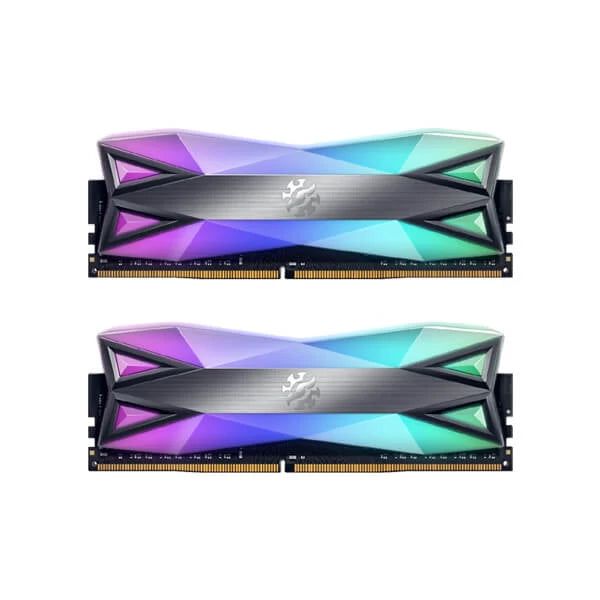 ADATA XPG SPECTRIX D60G RGB 16GB (8GBX2) DDR4 3600MHZ DESKTOP RAM (AX4U36008G18I-DT60)-Computer Desktop RAM-dealsplant