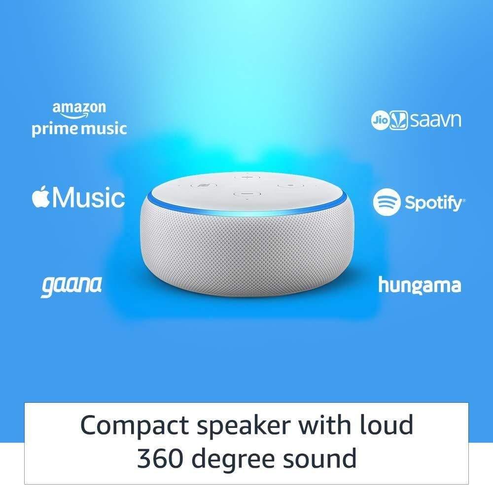 Amazon Echo Dot (3rd Gen) - #1 smart speaker brand in India with Alexa (Black) Get 1 AVITA BULB FREE (WORTH rs-1299) Exclusive for Deals plant customers.-Audio Speakers-dealsplant