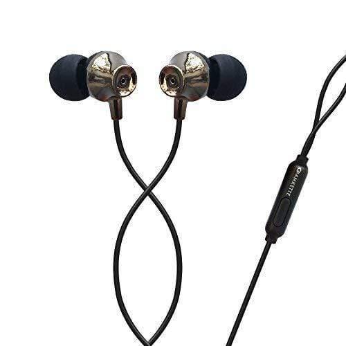 Amkette Ergo Fit E7 in- Ear Earphones Designed for Comfort with Mic and Remote Control (Black)-Earphone-dealsplant