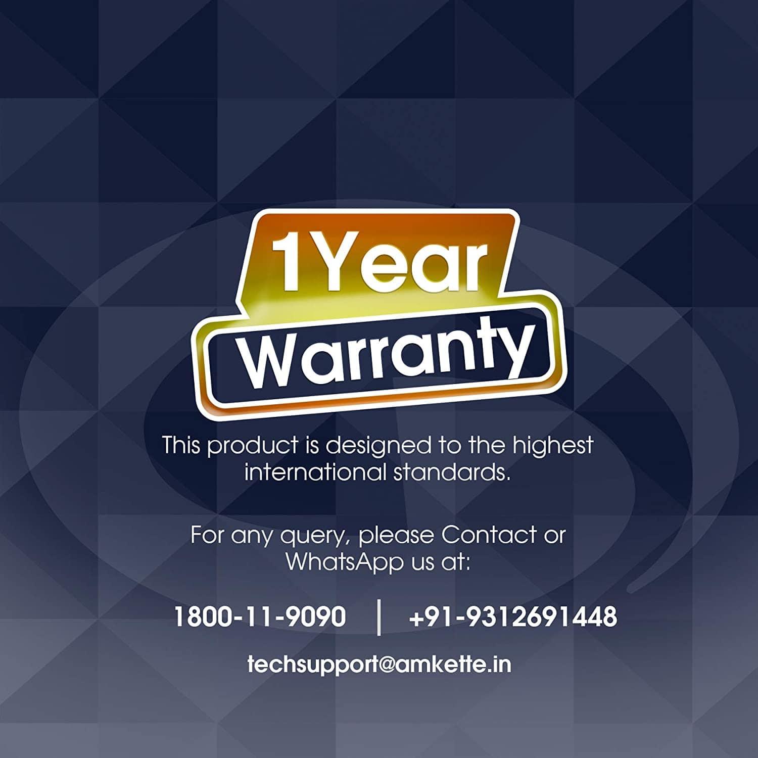 Amkette Ergo Fit E7 in- Ear Earphones Designed for Comfort with Mic and Remote Control (Black)-Earphone-dealsplant