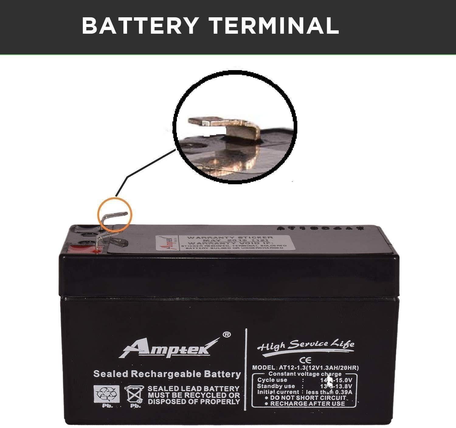 Amptek 6V / 12V Rechargeable VRLA SMF Battery for Toys & Robotic Projects-Rechargeable Batteries-dealsplant