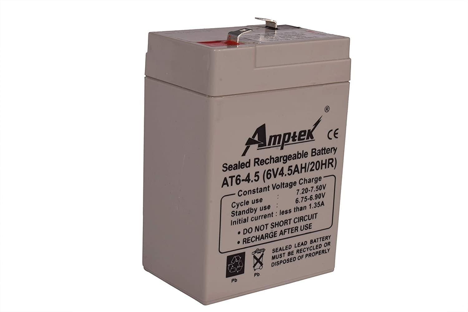 Amptek 6V 4.5Ah Rechargeable Battery-Rechargeable Batteries-dealsplant