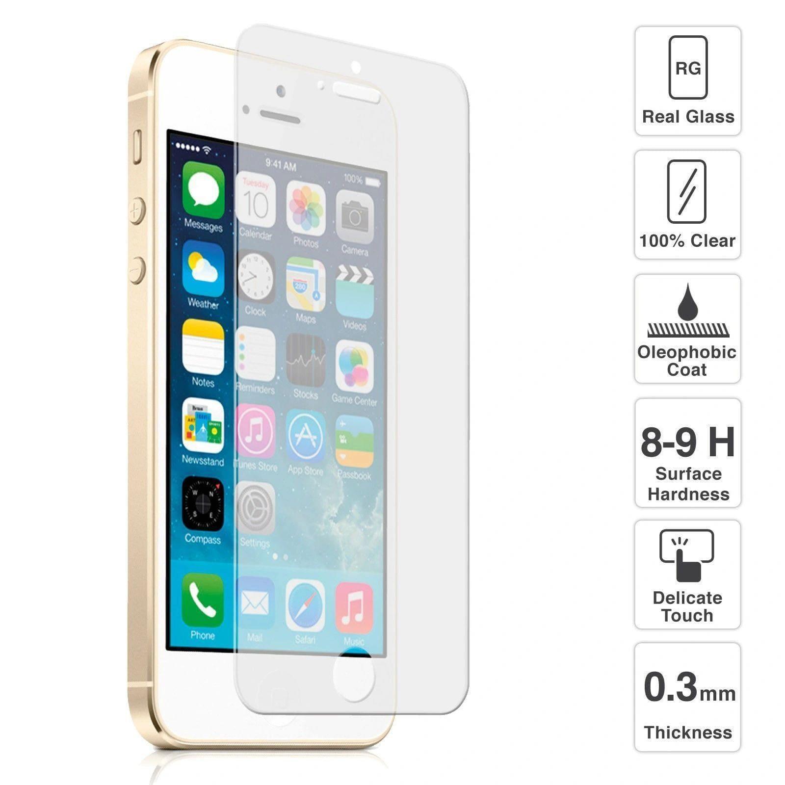 Apple iPhone 5, 5s Tempered Glass Screen Protector FRONT-Mobile Accessories-dealsplant