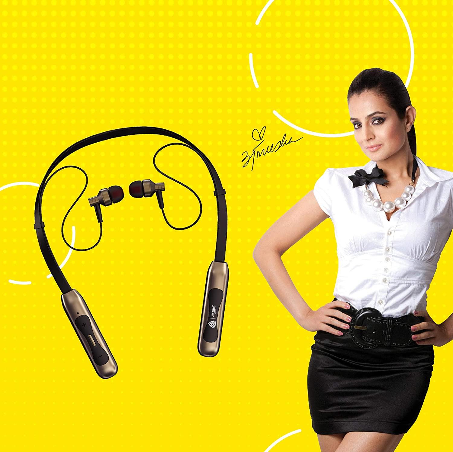 Aroma Piano Yellow Series in Ear Bluetooth Neckband Headphones-BLUETOOTH HEADPHONES-dealsplant