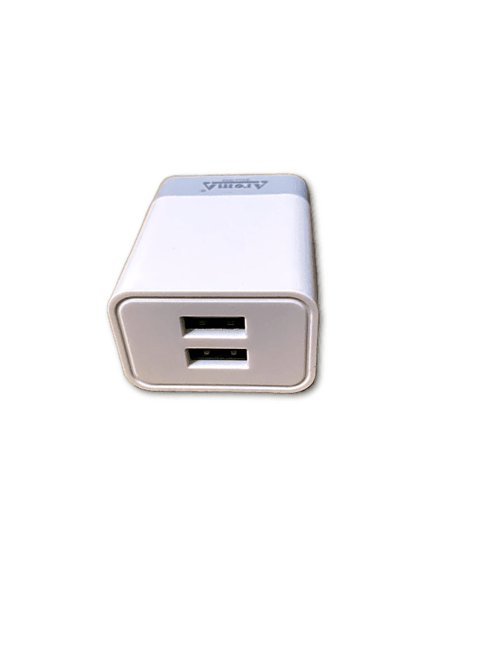 Aroma 3.1A Dual USB Port Fast Charger with Free Micro USB Cable for All Mobiles (6 Months replacement Warranty)-Datacable & Chargers-dealsplant