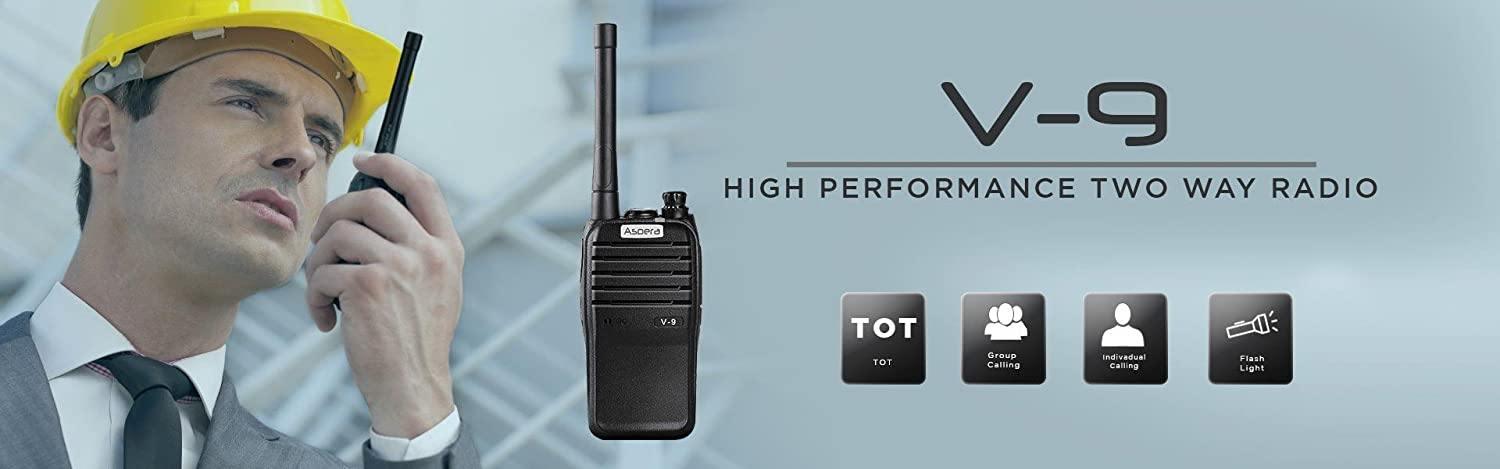 ASPERA V9 2-Way Radio Long Range High Performance Licence Free walkie Talkie-Everything Else-dealsplant