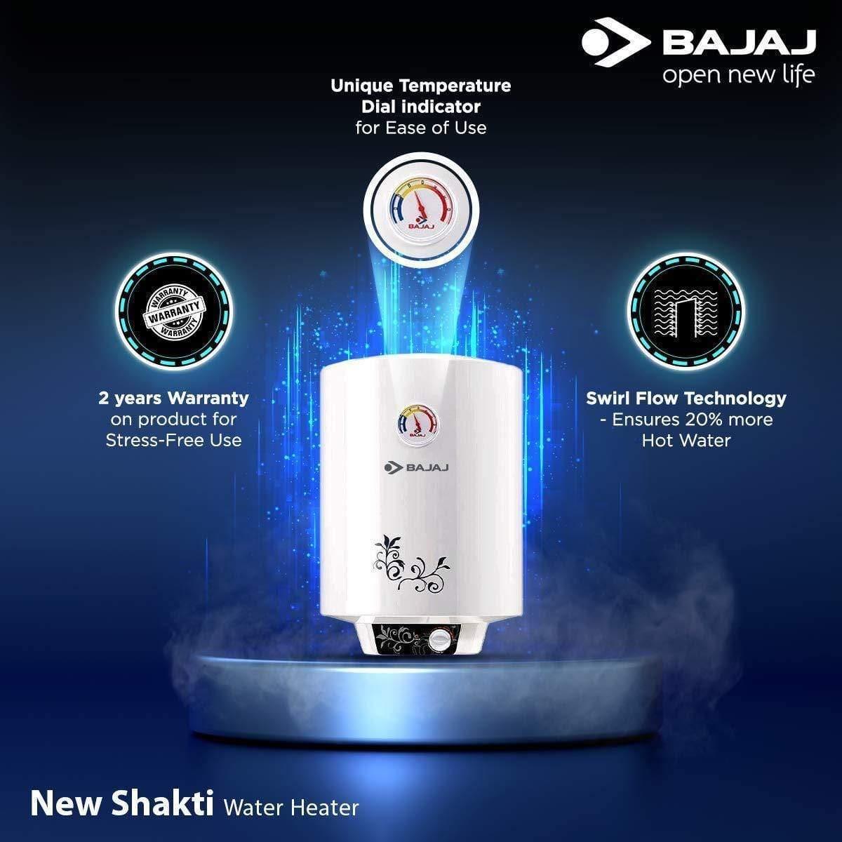 BAJAJ NEW SHAKTI GLASS LINED 10-LITRE WATER HEATER-Home & Kitchen Appliances-dealsplant
