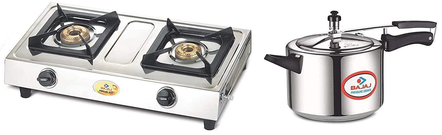 Bajaj Popular Eco, 2-Burner Stainless Steel-Home & Kitchen Appliances-dealsplant