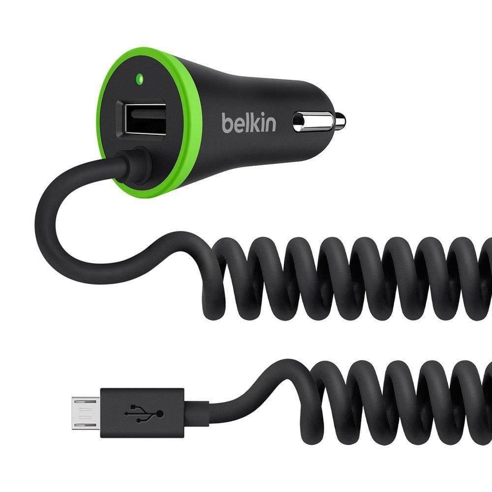 Belkin 3.4A Dual USB Port Boost Up Car Charger with 4-Foot Coiled Micro USB Cable-Car Accessories-dealsplant