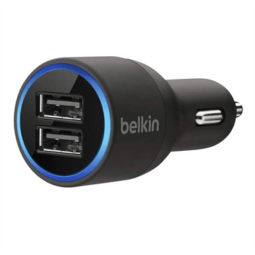 Belkin Dual Car Charger with Lightning Cable 20 Watt 2.1 Amp Per Port-Car Accessories-dealsplant