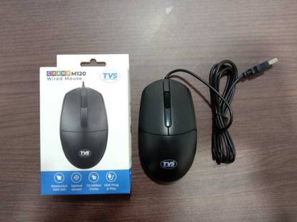 TVS Champ M120 Wired Mouse Wired Optical Mouse USB 2.0, Black-MOUSE-dealsplant