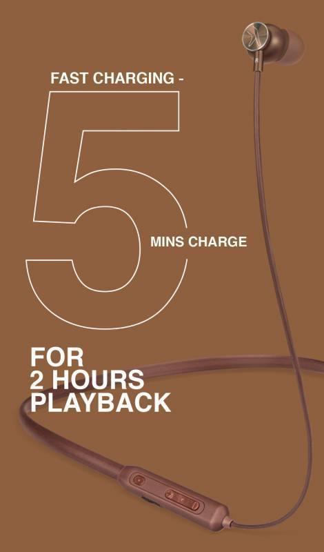 fingers Chic BT5 - India’s First Bluetooth Neckband Earphone with 5 mins fast charging for 2 hours of solid music-Bluetooth Headsets-dealsplant