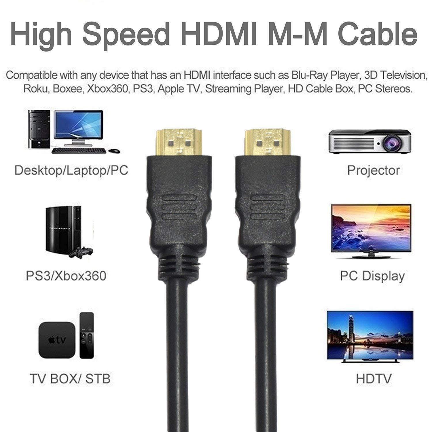 Dealsplant Premium Gold Plated HDMI Male to Male Cable 5 meter (5m)-Cables-dealsplant